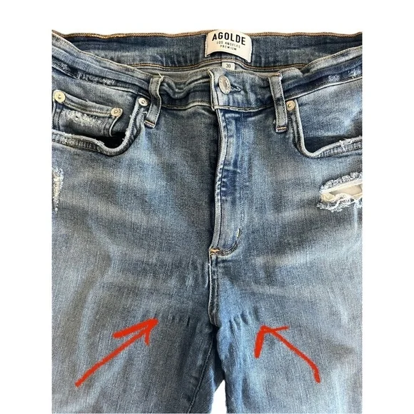 Agolde Sophie Distressed Skinny Jeans Size 30 - Picture 5 of 7
